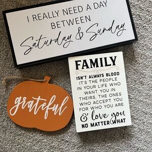 Hobby Lobby Black Frame and Brown Pumpkin Decor Set